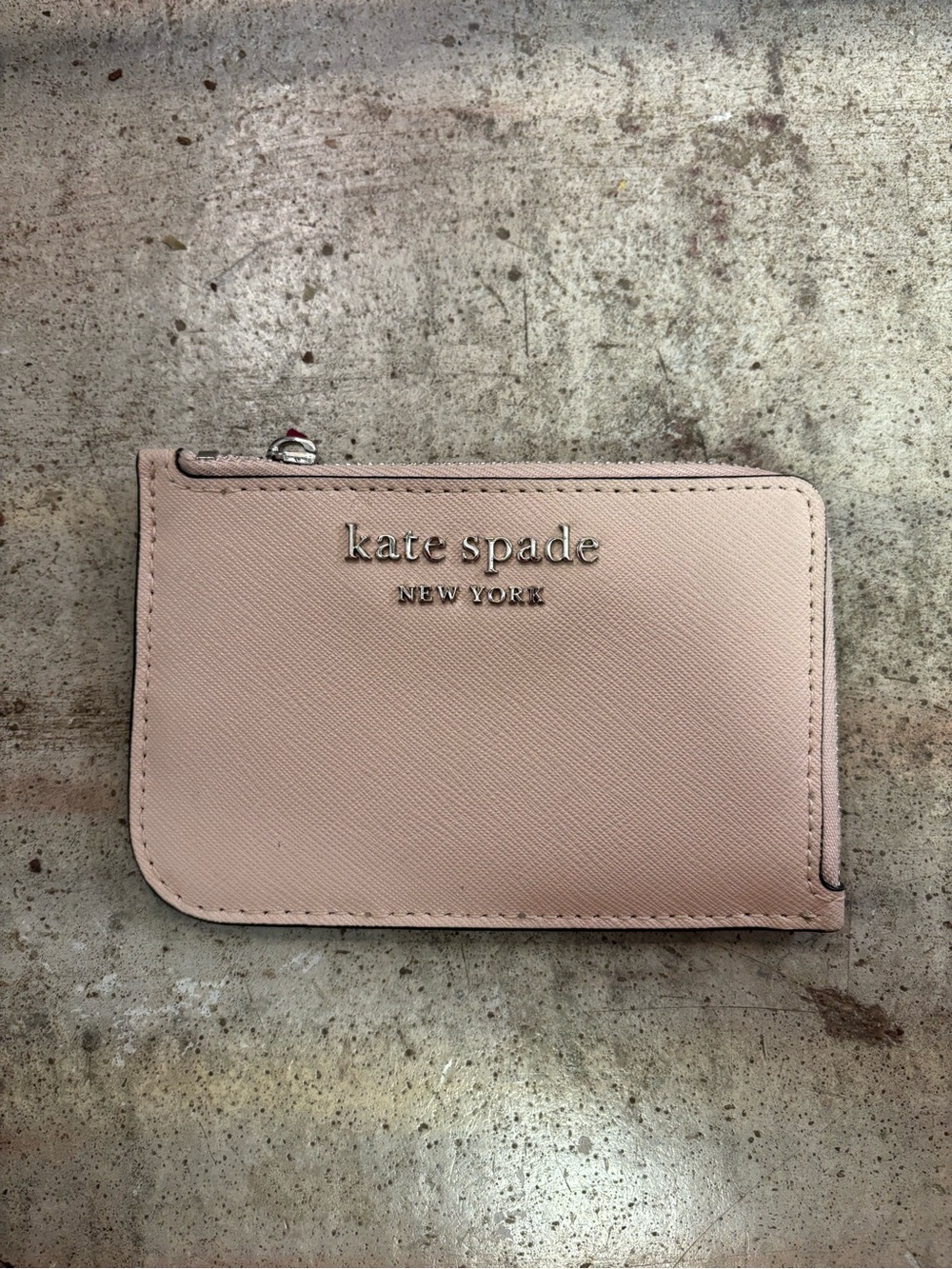 kate spade New York Blush Pink Leather Zip Card Holder